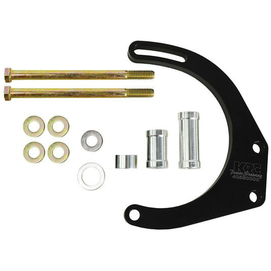 Alternator Bracket - Passenger Side - Mid Mount - Block / Water Pump Mount - 2-Piece - Aluminum - Black Anodized - Short Water Pump - Delco Alternator - Small Block Chevy - Kit