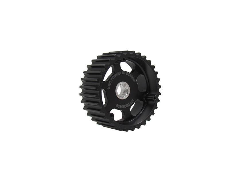 Power Steering Pump Pulley - HTD - 32 Tooth - 30 mm Wide - 17 Spline - Aluminum - Black Anodized - KRC Pumps - Each