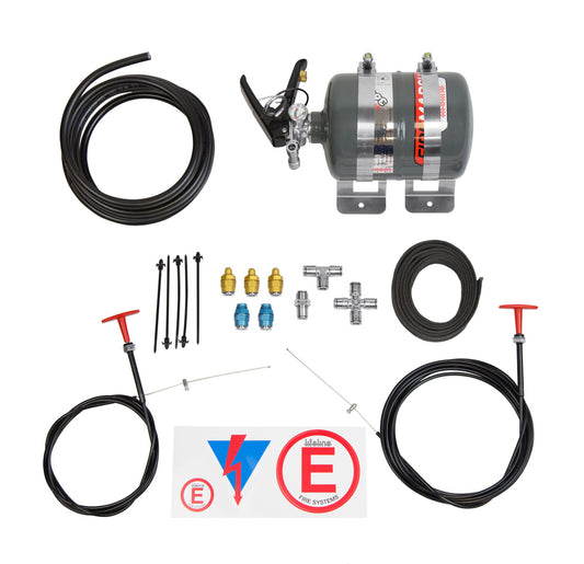 Fire Suppression System - Zero 360 - Novec 1230 - 4 L Bottle - Fittings / Hose / Mount / Pull Cable - Kit