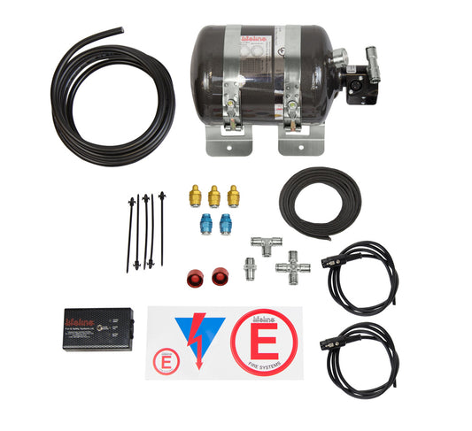 Fire Suppression System - Electric Zero 360 - Novec 1230 - 5.0 lb Bottle - Fittings / Hose / Mount / Pull Cable - Kit