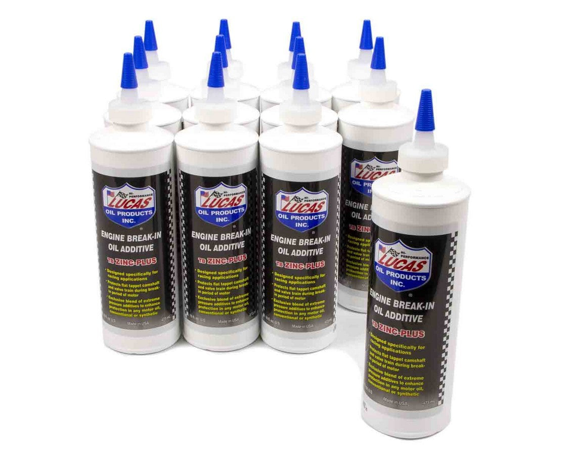 Motor Oil Additive - Engine Break-In Additive - High Zinc - 16 oz Squeeze Bottle - Set of 12