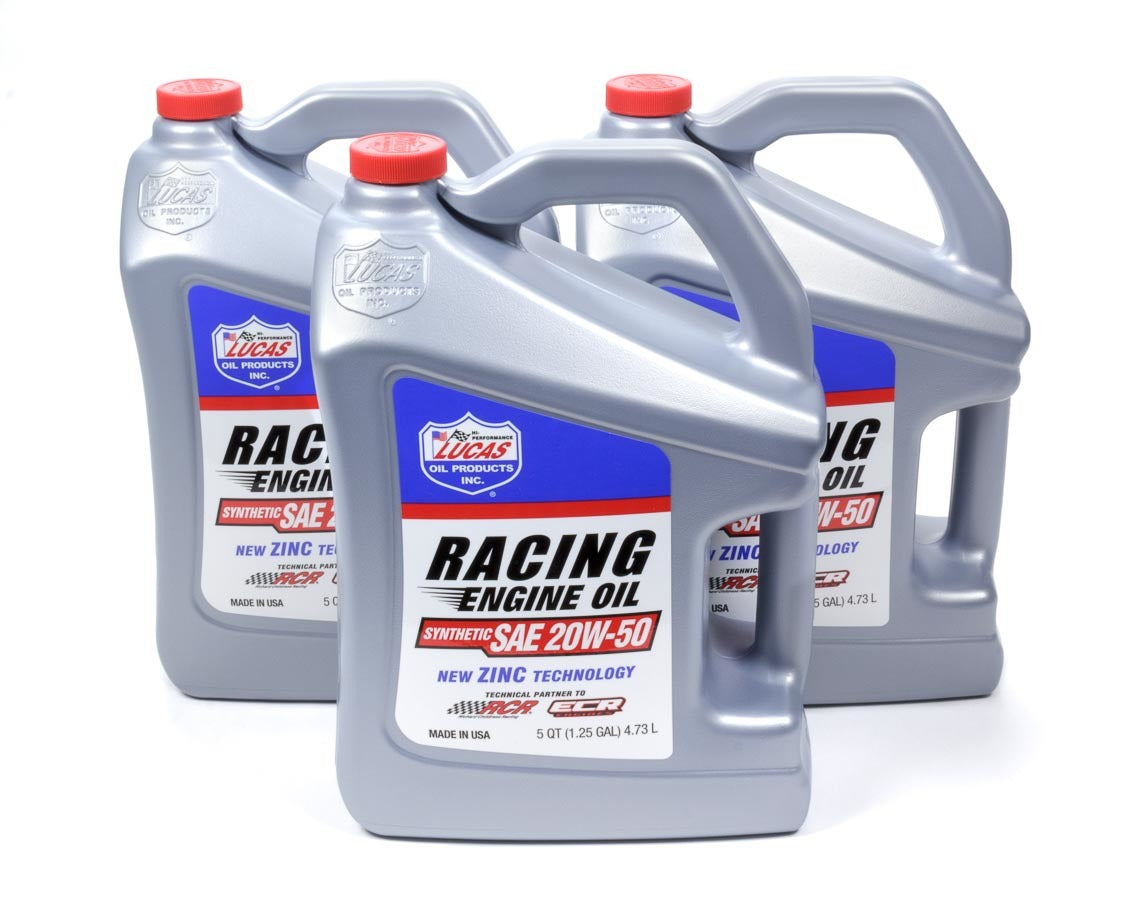 Motor Oil - Racing - High Zinc - 20W50 - Synthetic - 5 qt Jug - Set of 3