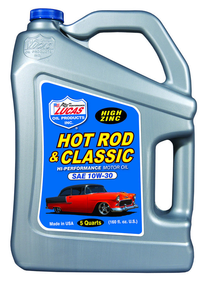 Motor Oil - Hot Rod and Classic Car - High Zinc - 10W30 - Conventional - 5 qt Jug - Each