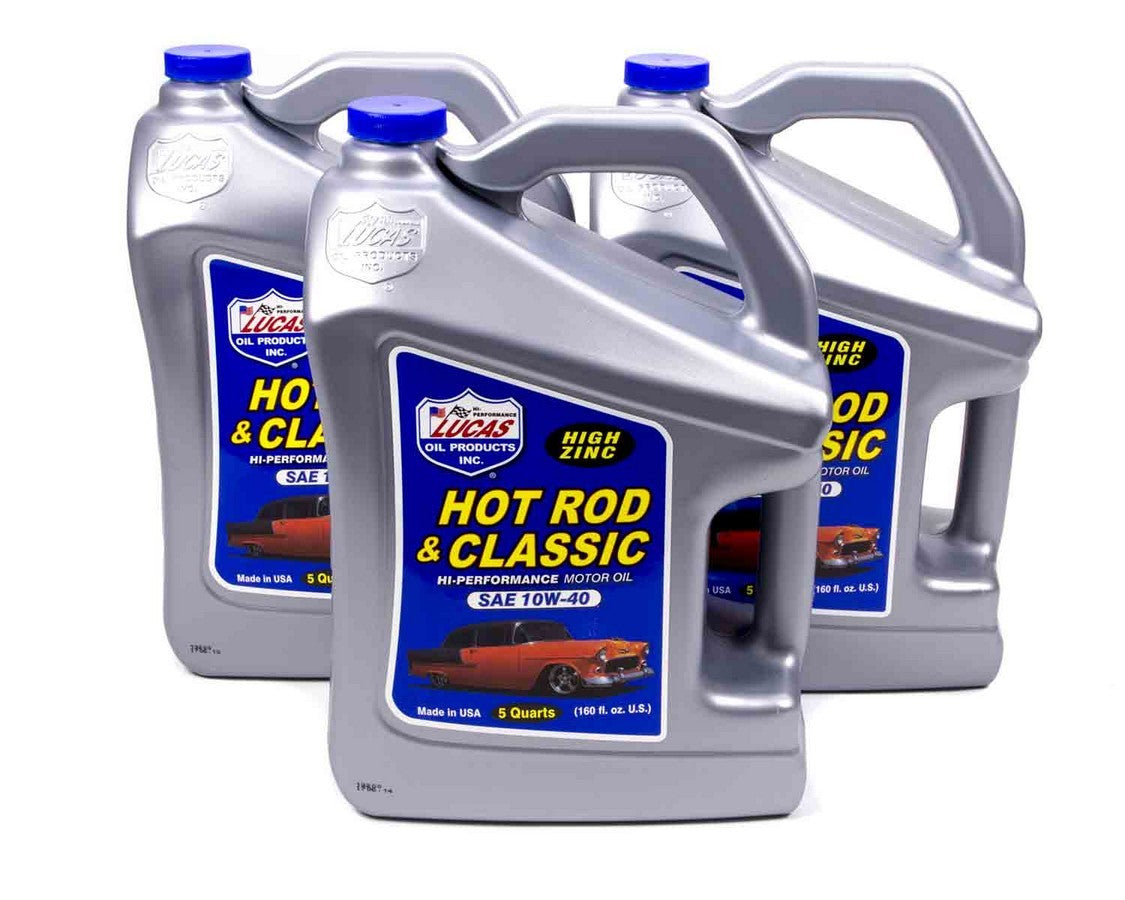 Motor Oil - Hot Rod and Classic Car - High Zinc - 10W40 - Conventional - 5 qt Jug - Set of 3