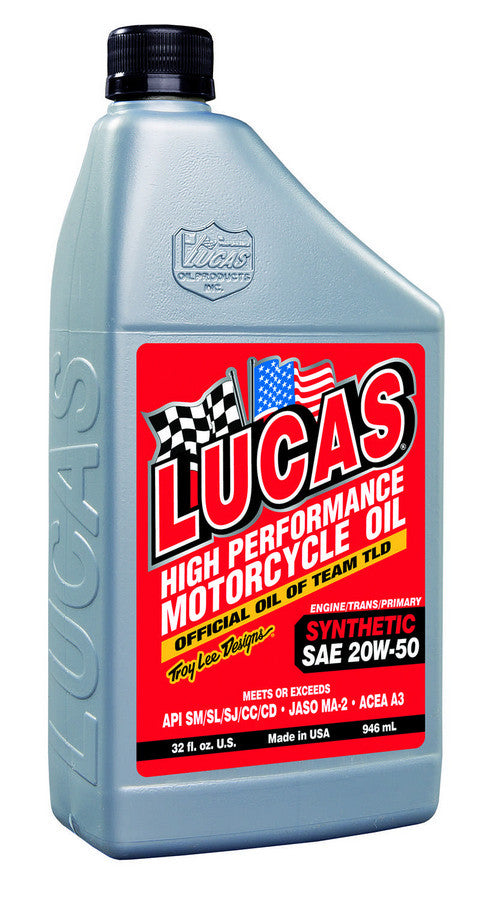Motor Oil - High Performance - 20W50 - Synthetic - 1 qt Bottle - Motorcycle - Each