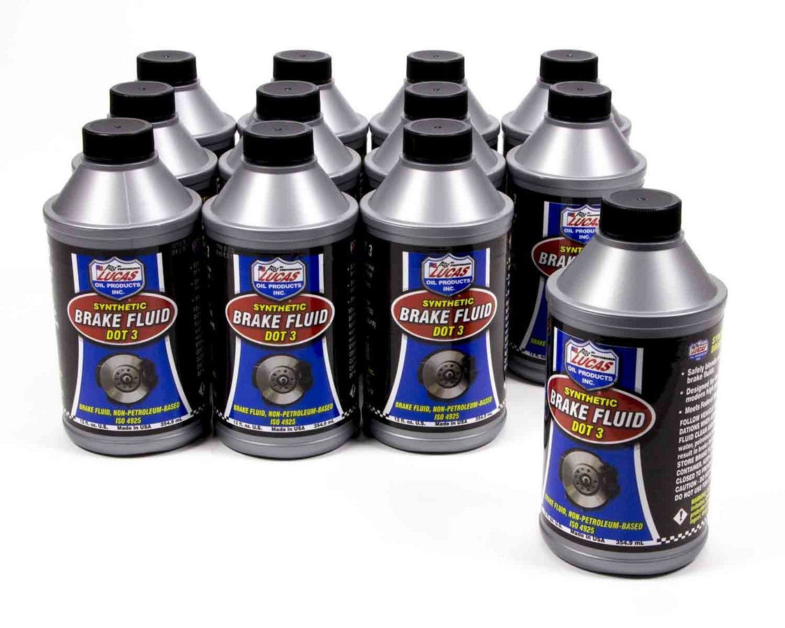 Brake Fluid - DOT 3 - Synthetic - 12 oz Bottle - Set of 12