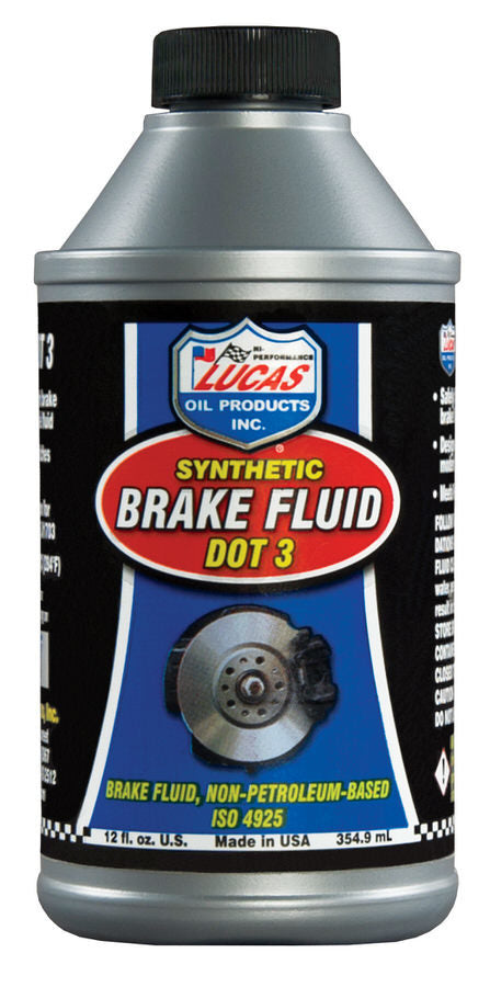 Brake Fluid - DOT 3 - Synthetic - 12 oz Bottle - Each