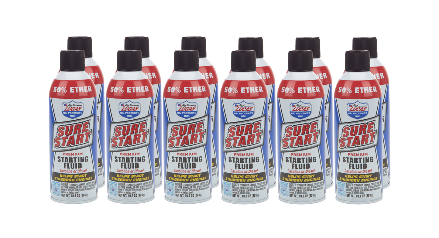 Starting Fluid - Sure Start - 10.7 oz Aerosol - Diesel / Gas - Set of 12