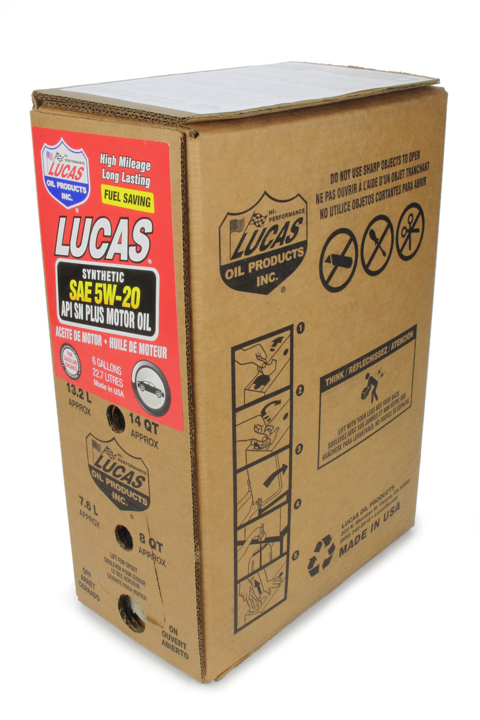 Motor Oil - Fuel Saving - 5W20 - Synthetic - 6 gal Box - Each