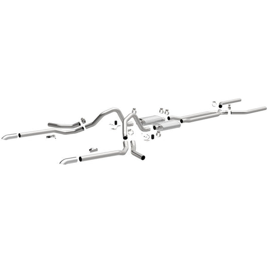 Engine & Accessories System - Street Series - Crossmember Back - 2-1/2 in Diameter - Stainless - Natural - GM B-Body 1965-69 - Kit