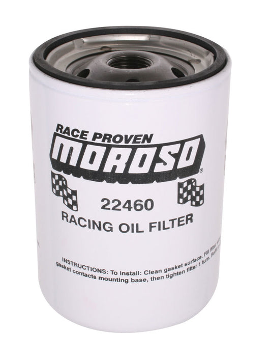 Oil Filter - Canister - Screw-On - 5.250 in Tall - 13/16 in-16 Thread - Steel - White Paint - Chevy Long Type - Each