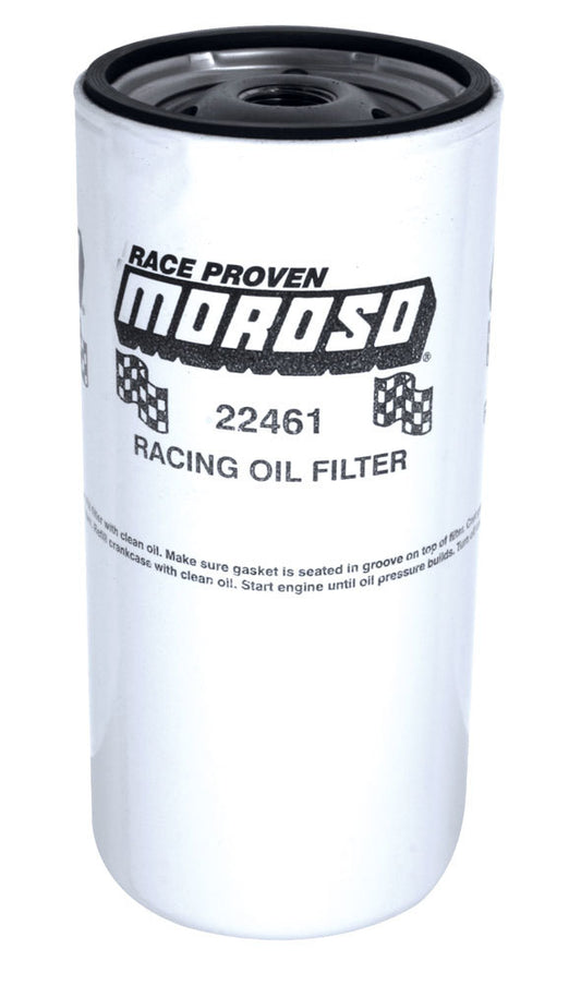 Oil Filter - Canister - Screw-On - 8 in Tall - 13/16-16 in Thread - Steel - White Paint - Chevy - Each