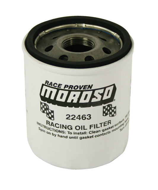 Oil Filter - Canister - Screw-On - 3.500 in Tall - 22 mm x 1.50 Thread - Steel - White Paint - Ford Modular / GM LS-Series - Each