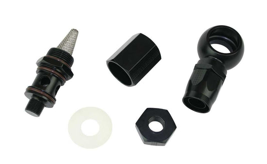 Fitting - Hose End - Straight - 16 AN Crimp to 16 AN Banjo - Aluminum - Black Anodized - Each