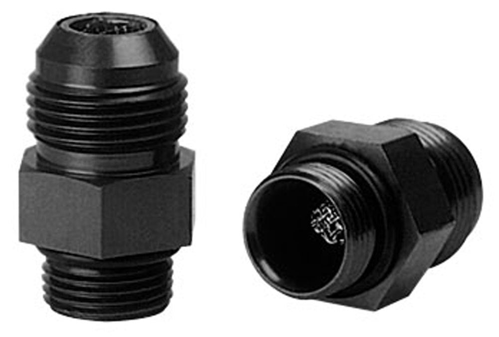 Fitting - Adapter - Straight - 10 AN Male to 12 AN Male - Stainless Internal Screen - Aluminum - Black Anodized - Pair