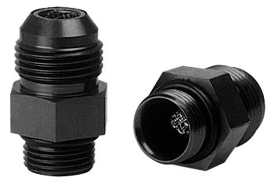 Fitting - Adapter - Straight - 10 AN Male to 12 AN Male - Stainless Internal Screen - Aluminum - Black Anodized - Pair