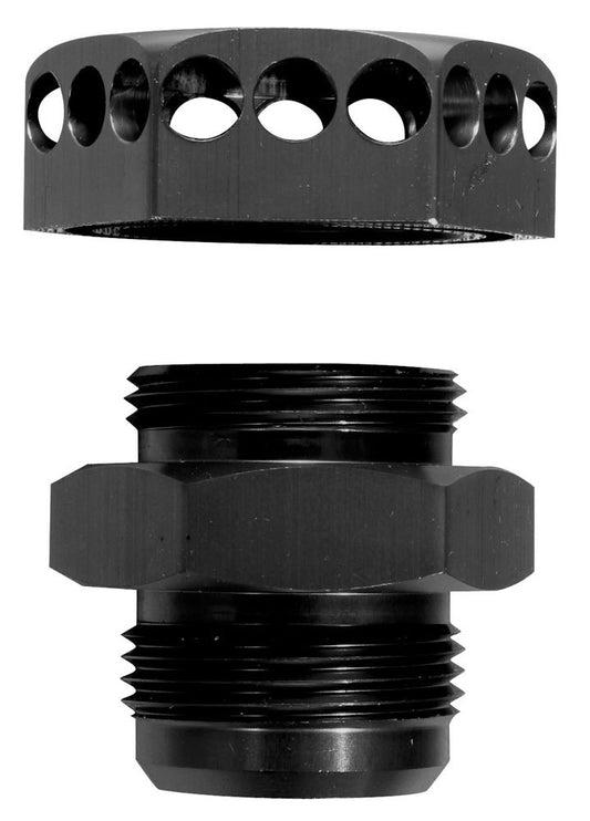 Fitting - Positive Seal - Vented - 16 AN Male - Aluminum - Black Anodized - Each