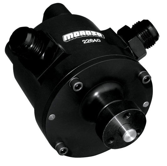 Vacuum Pump - Mechanical - 3-Vane - 12 AN Inlet - 12 AN Outlet - Fittings included - Rebuildable - Billet Aluminum - Black Anodized - Each