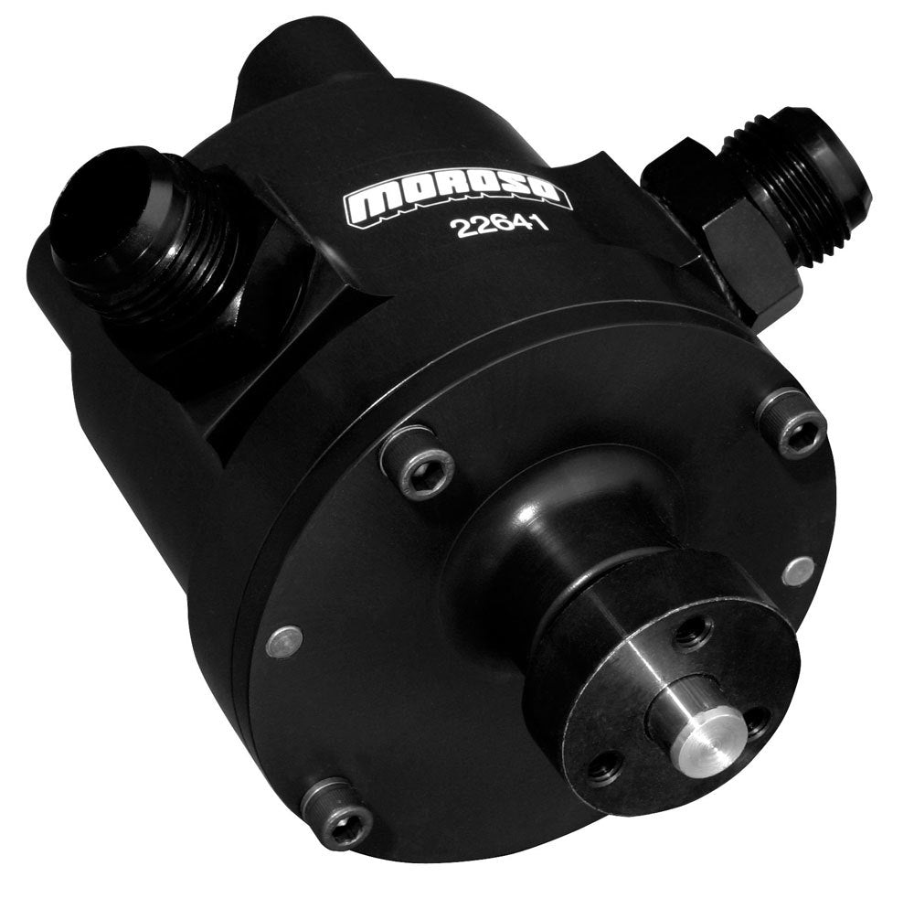 Vacuum Pump - Mechanical - 4-Vane - 12 AN Inlet - 12 AN Outlet - Fittings included - Rebuildable - Billet Aluminum - Black Anodized - Each