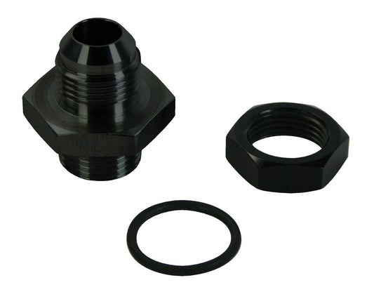 Fitting - Bulkhead - 10 AN to 10 AN Male Bulkhead - Aluminum - Black Anodized - Each