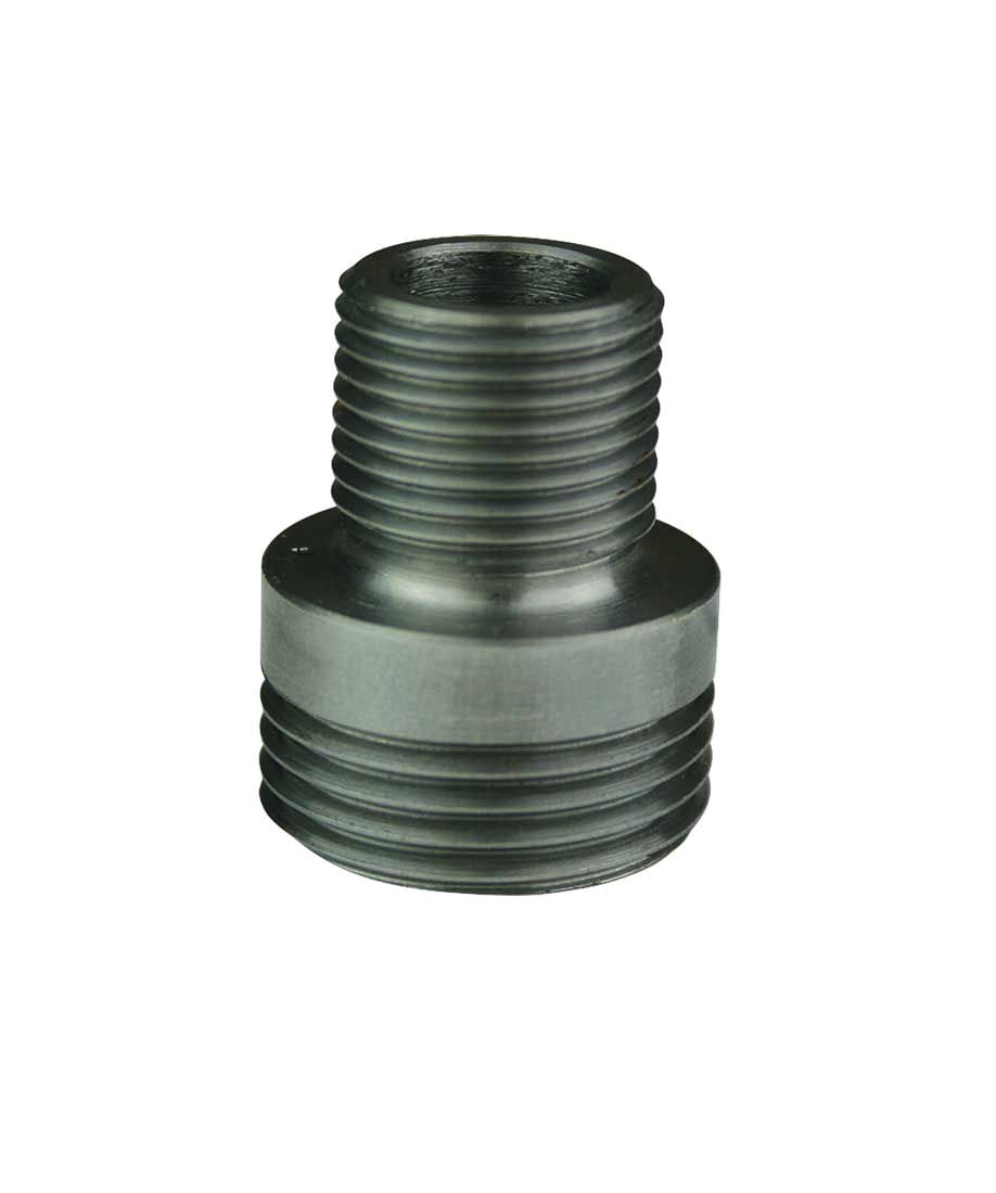 Oil Filter Adapter - Spin On Filter - 3/4-16 in Center Thread - Steel - Nickel Plated - Dart Block - Small Block Ford - Each