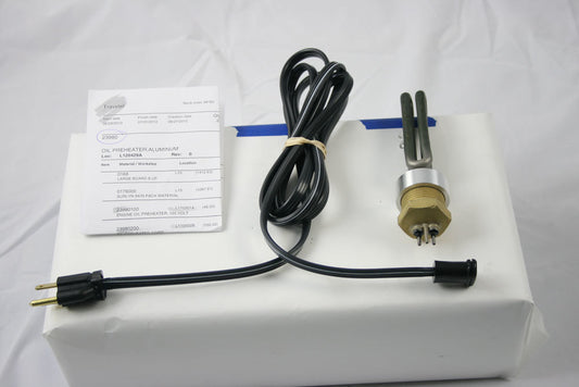 Engine Oil Heater - Internal Element - 212 Watt - 120V - 7 ft Cord - Weld-On - 1-1/4 in NPT Aluminum Fitting - Kit