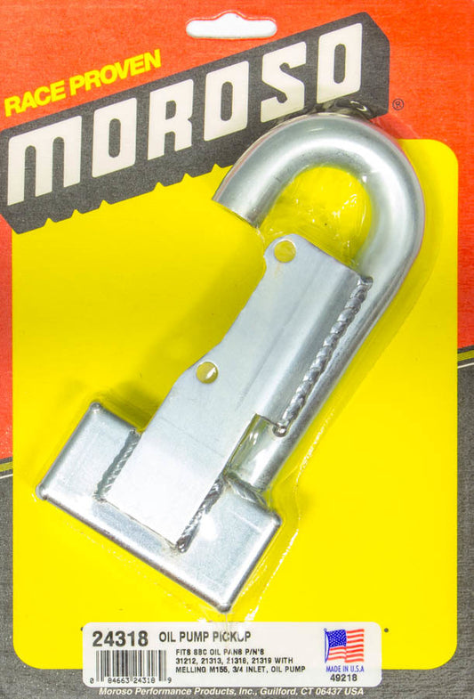 Oil Pump Pickup - Oval Track - Press / Bolt-On - 3/4 in Inlet Tube - 7-1/8 in Deep Pan - Small Block Chevy - Each
