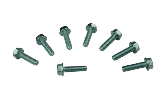 Timing Cover Bolt - 8 mm x 1.25 Thread - 30 mm Long - Hex Head - Steel - Zinc Oxide - GM LS-Series - Set of 8