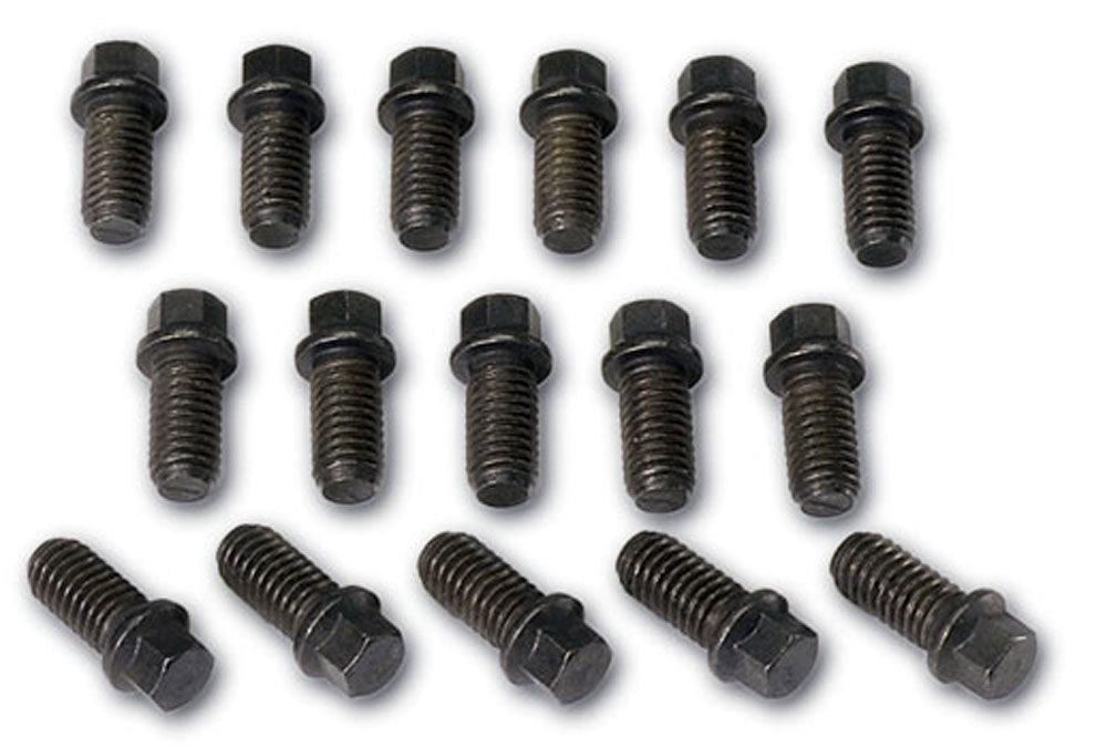Header Bolt - 3/8-16 in Thread - 0.75 in Long - 7/16 in Hex Head - Steel - Set of 16