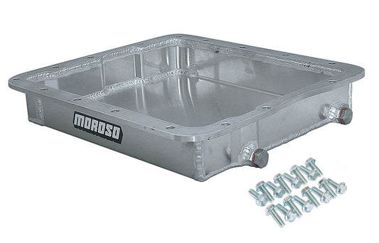 Transmission Pan - Flat - 2.375 in Deep - Hardware Included - Aluminum - Natural - 700R4 - Kit