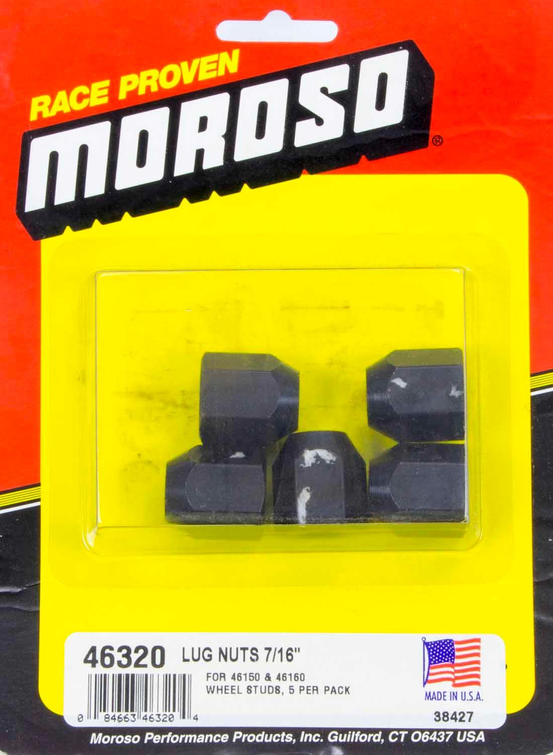 Lug Nut - 7/16-20 in Right Hand Thread - 3/4 in Hex Head - 60 Degree Seat - Open End - Steel - Black Oxide - Set of 5