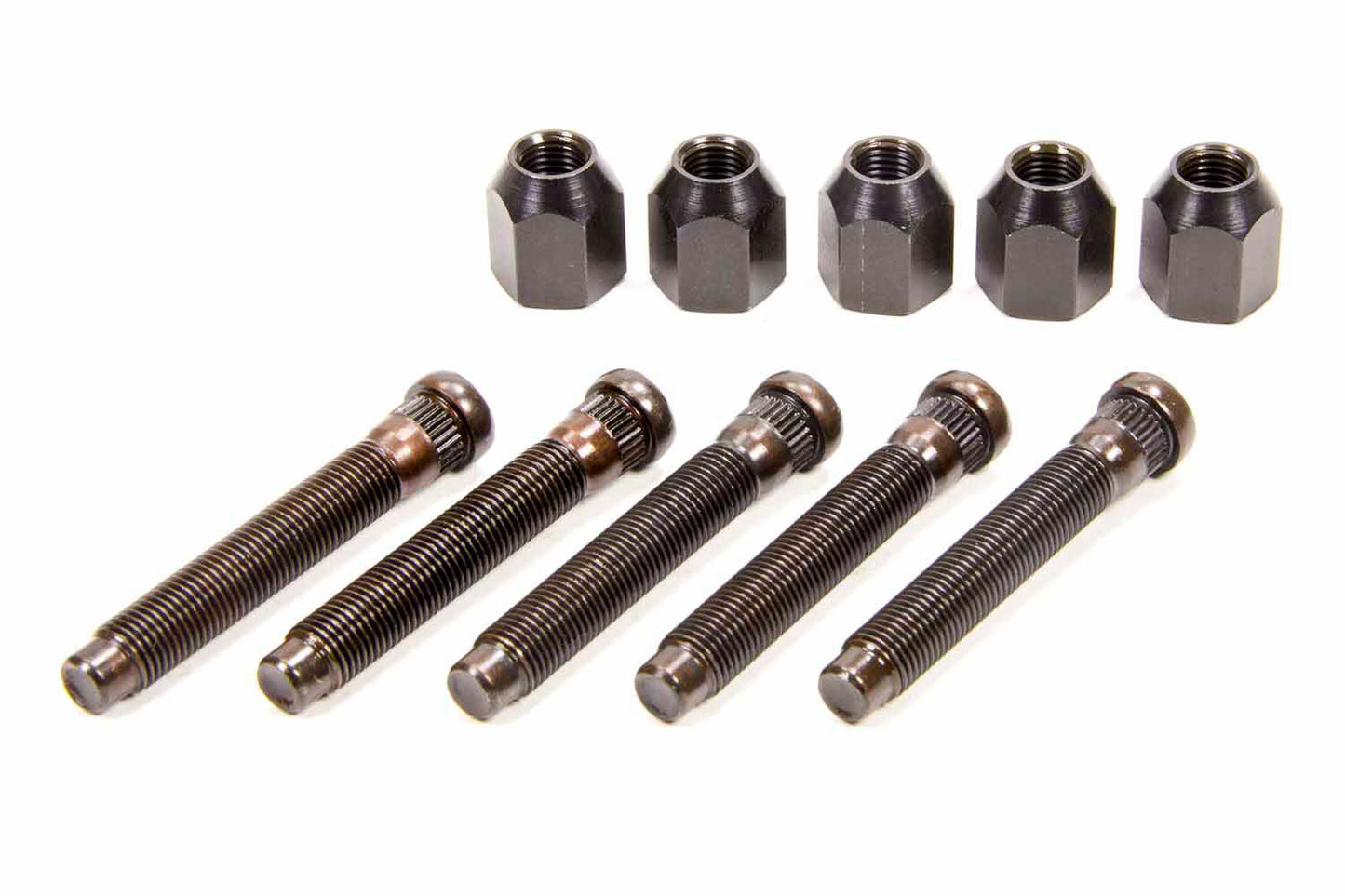 Lug Nut / Wheel Stud - 7/16-20 in Thread - 2.875 in Long - 0.480 in Knurl - Lug Nuts - Steel - Black Oxide - Kit