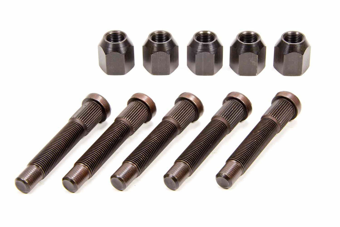 Lug Nut / Wheel Stud - 1/2-20 in Thread - 3.000 in Long - 0.594 in Knurl - Lug Nuts - Steel - Black Oxide - Kit