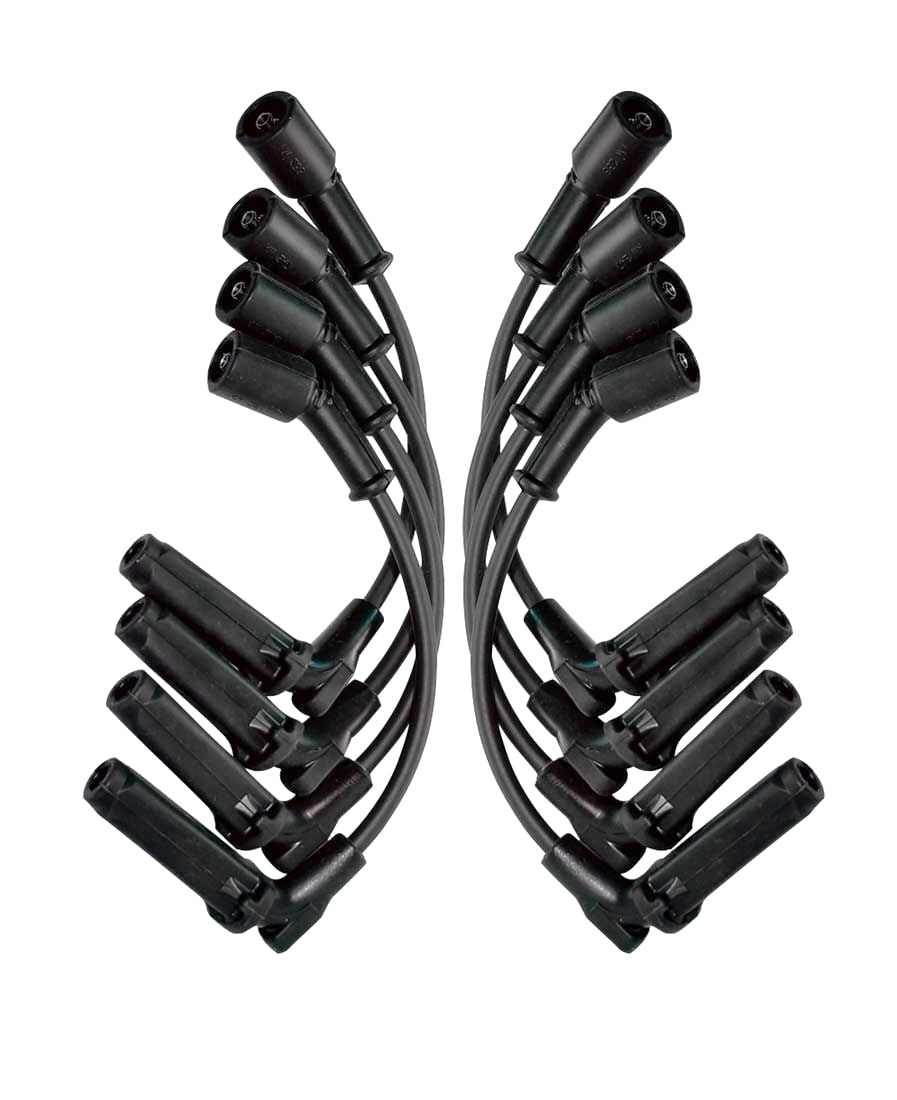 Spark Plug Wire Set - Ultra - Spiral Core - 7 mm - Black - 90 Degree Plug Boots - Factory Style Boots - 11.00 in Long - GM LS-Series - Kit
