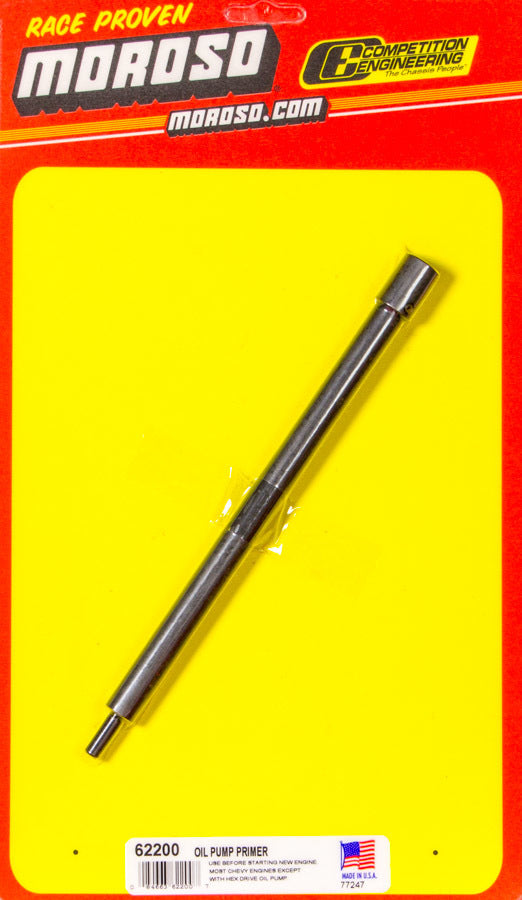 Oil Pump Primer - 3/8 in Drill Chuck - Steel - Black Oxide - Chevy V8 - Each