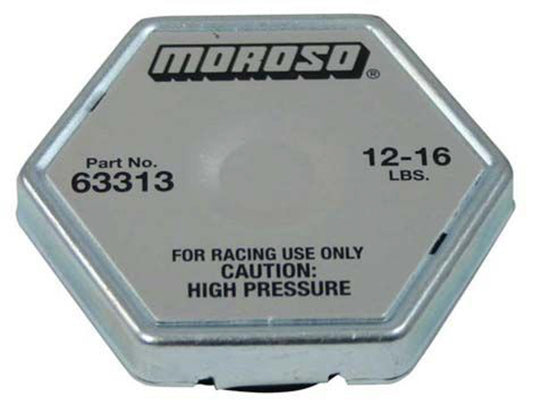 Radiator Cap - 12-16 lb - Hexagon - Moroso Logo - Fit Standard Size Radiator Necks - Each