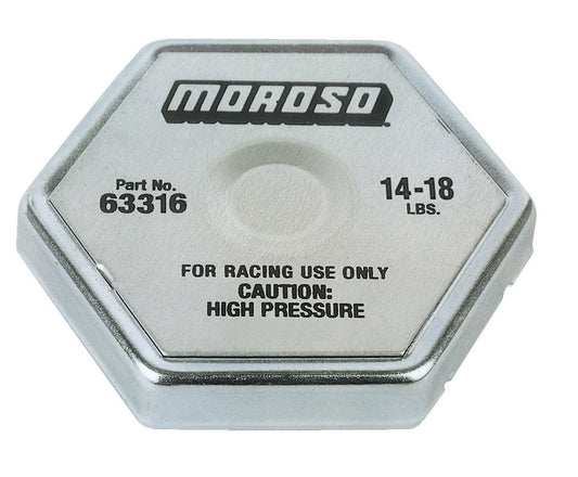 Radiator Cap - 14-18 lb - Hexagon - Moroso Logo - Fit Standard Size Radiator Necks - Each