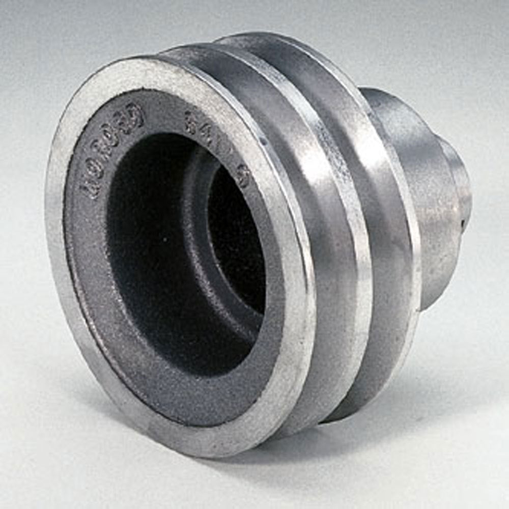 Crankshaft Pulley - V-Belt - 2 Groove - 4 in Diameter - Aluminum - Natural - Long Water Pump - Small Block Chevy - Each