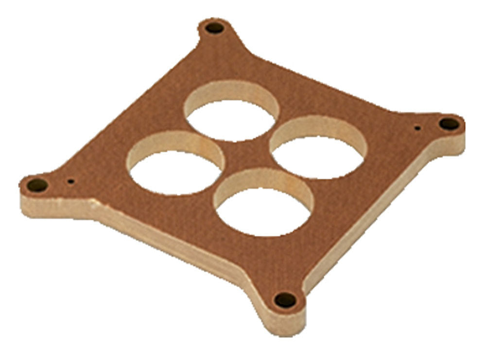 Carburetor Spacer - 0.5 in Thick - 4 Hole - 1.750 in Bores - Square Bore - Phenolic - Natural - Each