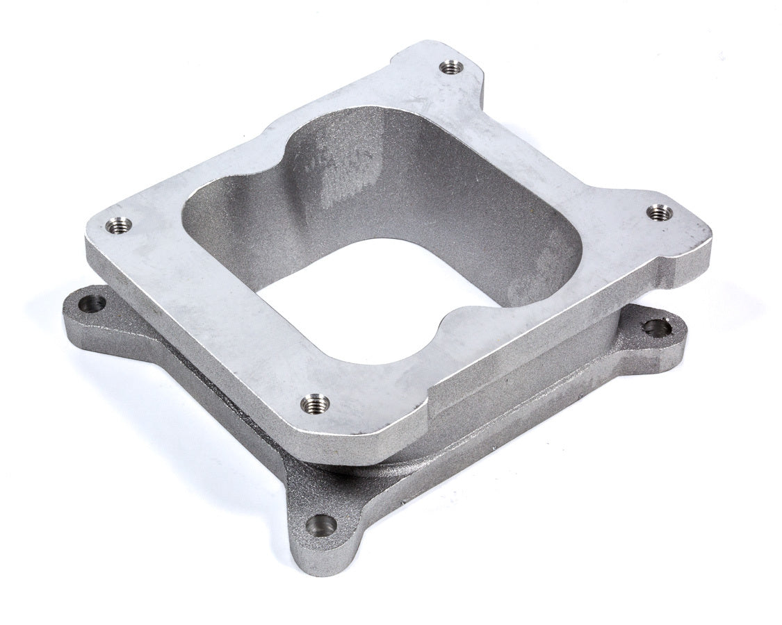 Carburetor Adapter - 2 in Thick - Open - Spread Bore to Square Bore - Aluminum - Natural - Each