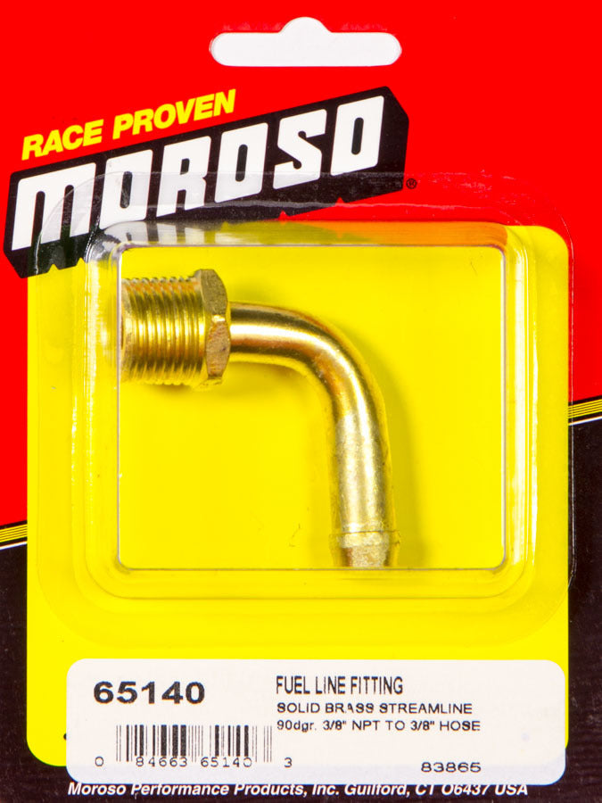 Fitting - Adapter - 90 Degree - 3/8 in NPT Male to 3/8 in Hose Barb - Brass - Each