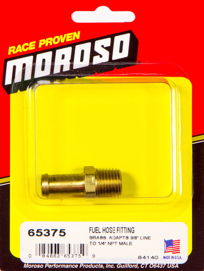 Fitting - Adapter - Straight - 1/4 in NPT Male to 3/8 in Hose Barb - Brass - Each