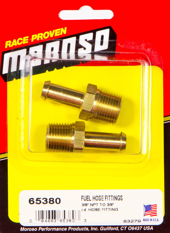 Fitting - Adapter - Straight - 3/8 in NPT Male to 3/8 in Hose Barb - Brass - Pair