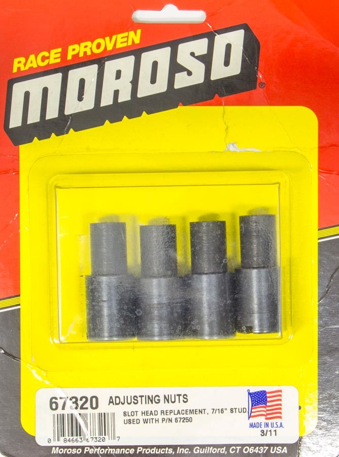 Rocker Arm Nut - 7/16-20 in Thread - Steel - Slotted Head - Stud Girdle - Chevy V8 - Set of 4