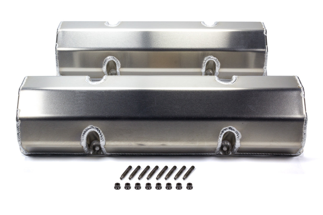 Valve Cover - Tall - Fasteners Included - Fabricated Aluminum - Natural - Small Block Chevy - Pair