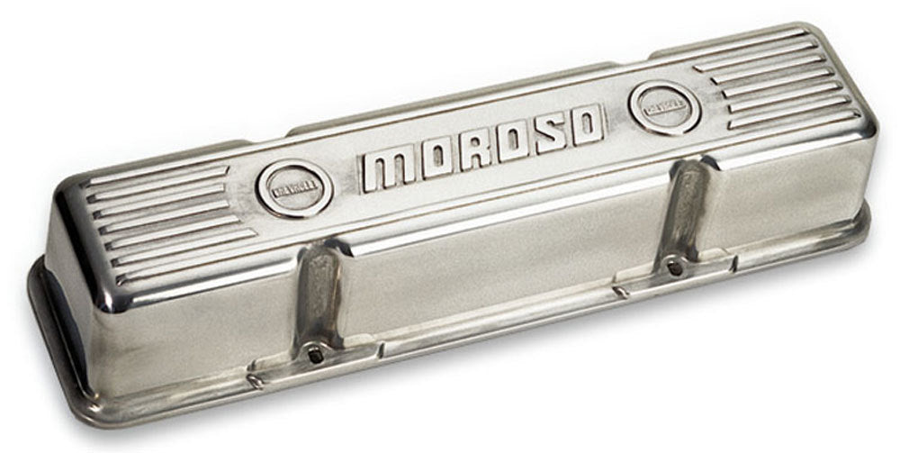 Valve Cover - Tall - Hardware Included - Moroso Logo - Cast Aluminum - Polished - Small Block Chevy - Pair