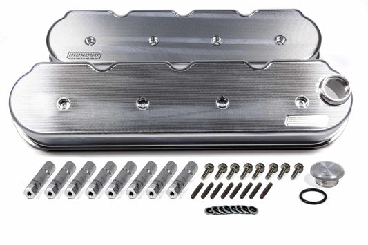 Valve Cover - 2.5 in Height - Billet Rail - Aluminum - Natural - GM LS-Series - Pair