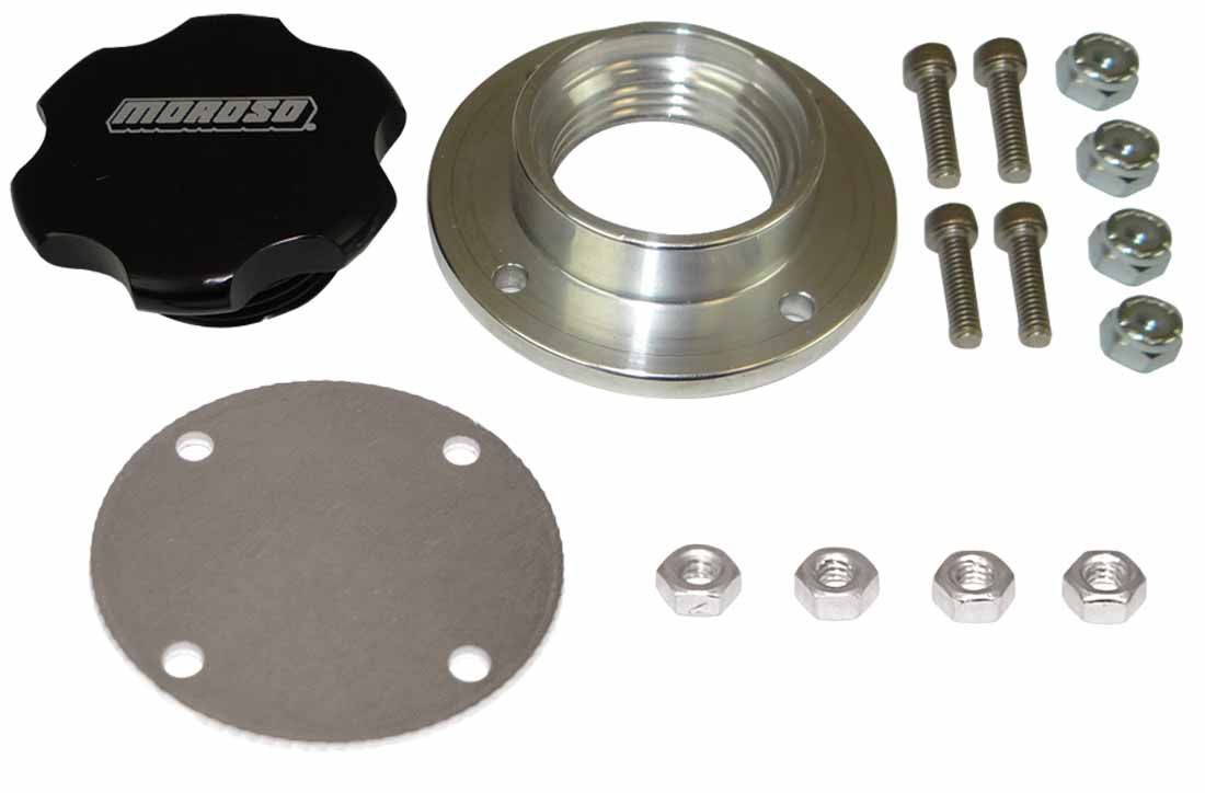 Valve Cover Filler Cap - 1-1/4 in ID - 1-1/2 in OD - Bolt-On - Billet Aluminum - Kit