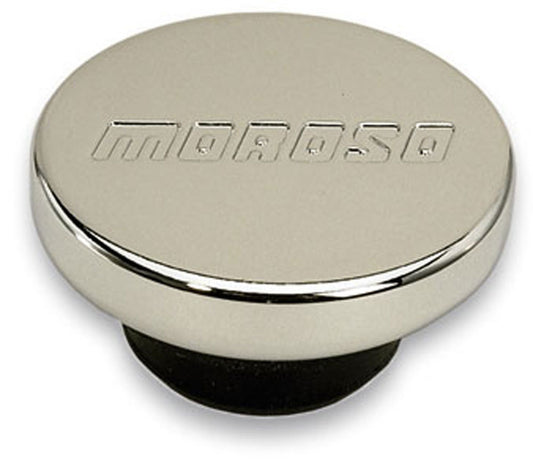 Valve Cover Filler Cap - Push-In - 1.250 in Hole - Moroso Logo - Steel - Chrome - Each