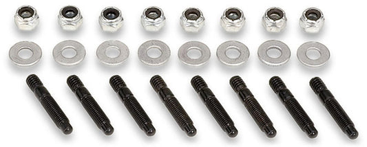 Valve Cover Fastener - Stud - 1/4-20 in Thread - 1.500 in Long - Hex Nuts - Steel - Zinc Oxide - Set of 8